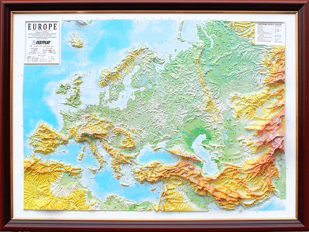 Europe 3D Map Large | Raised Relief Map by TestPlay | Portfolio