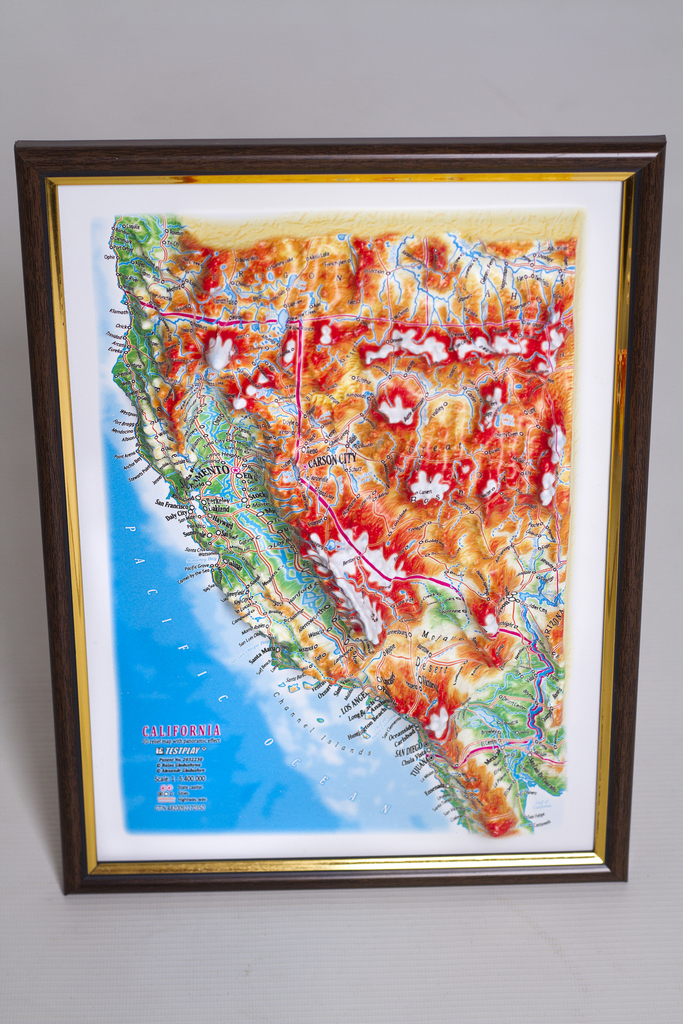 California 3D Map Middle | Raised Relief Map by TestPlay | Portfolio