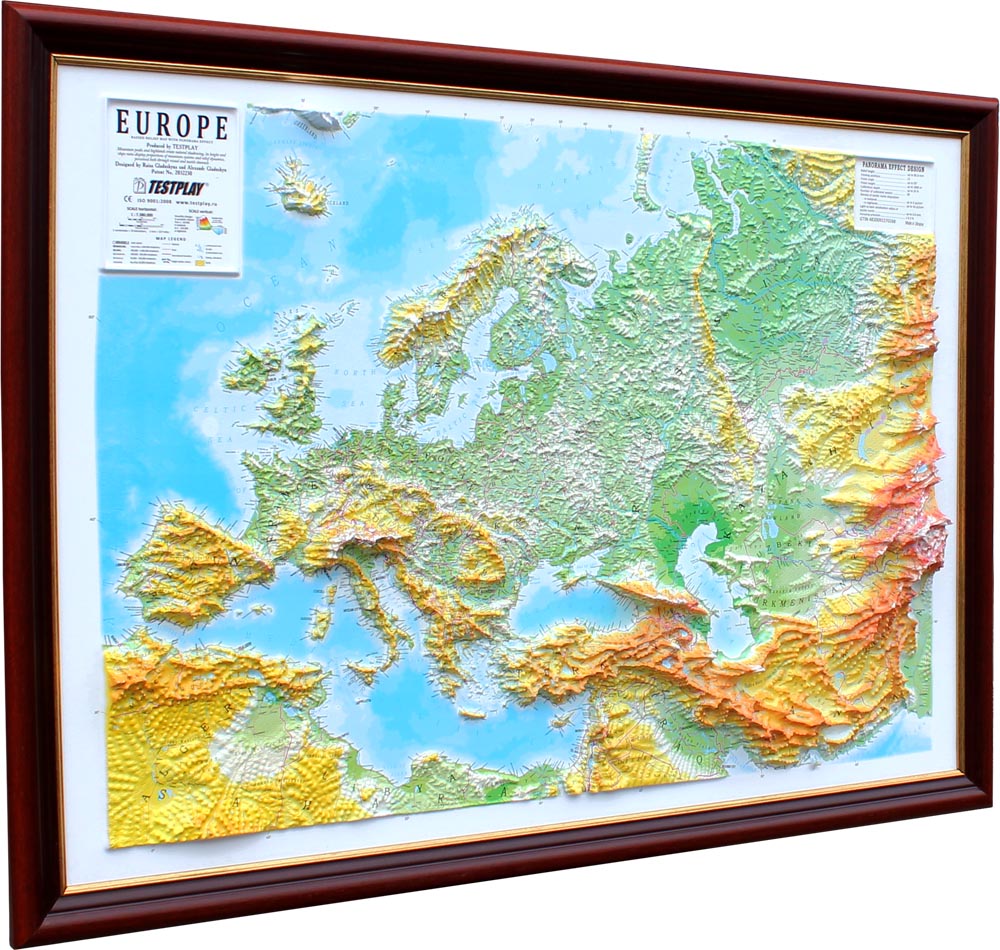 Europe 3D Map Large | Raised Relief Map by TestPlay | Portfolio