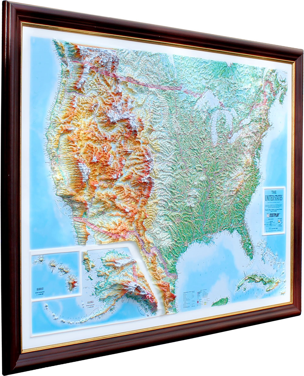 Raised Relief United States 3D Map (Large) by TestPlay - Portfolio