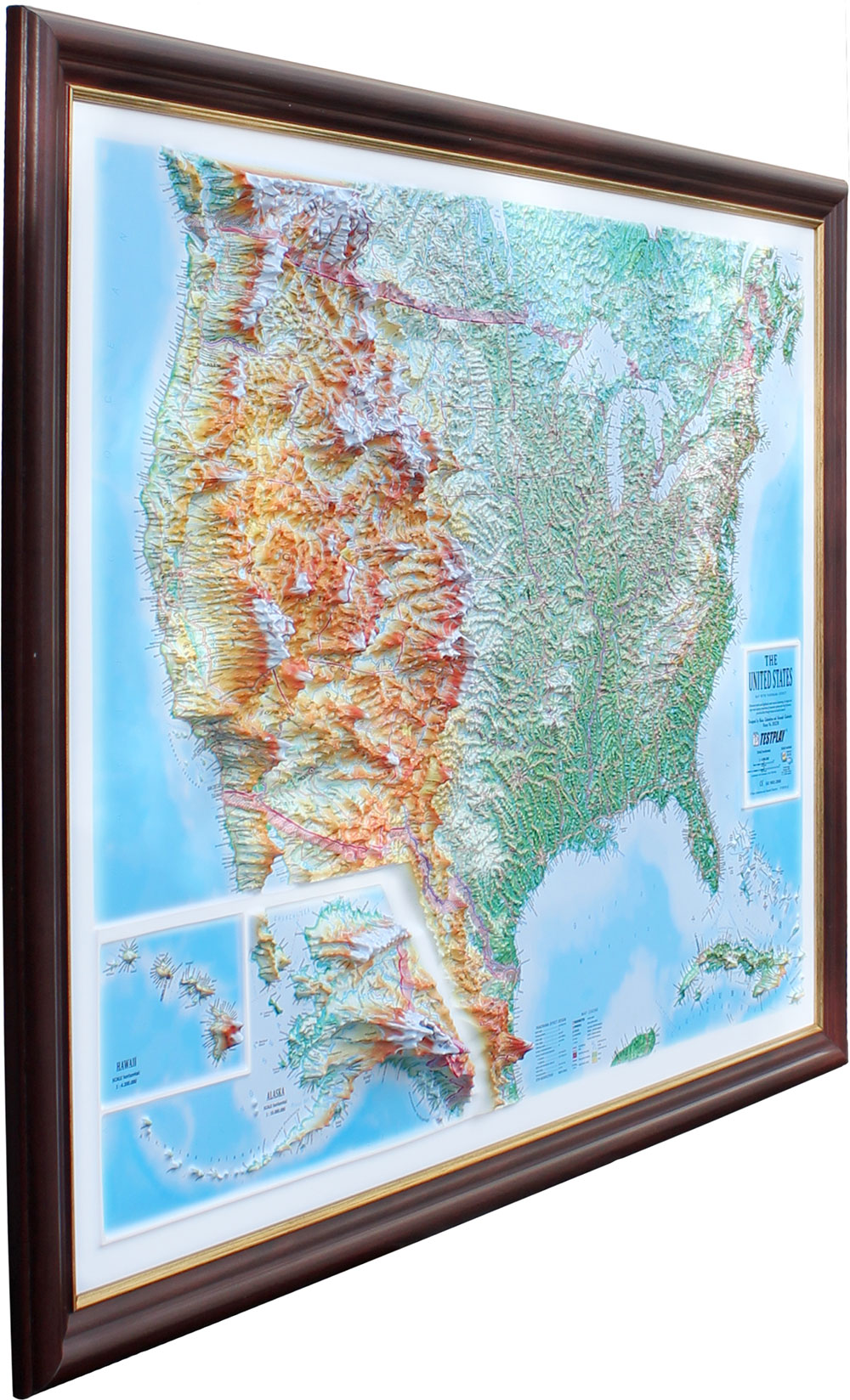 Raised Relief United States 3D Map (Large) by TestPlay - Portfolio