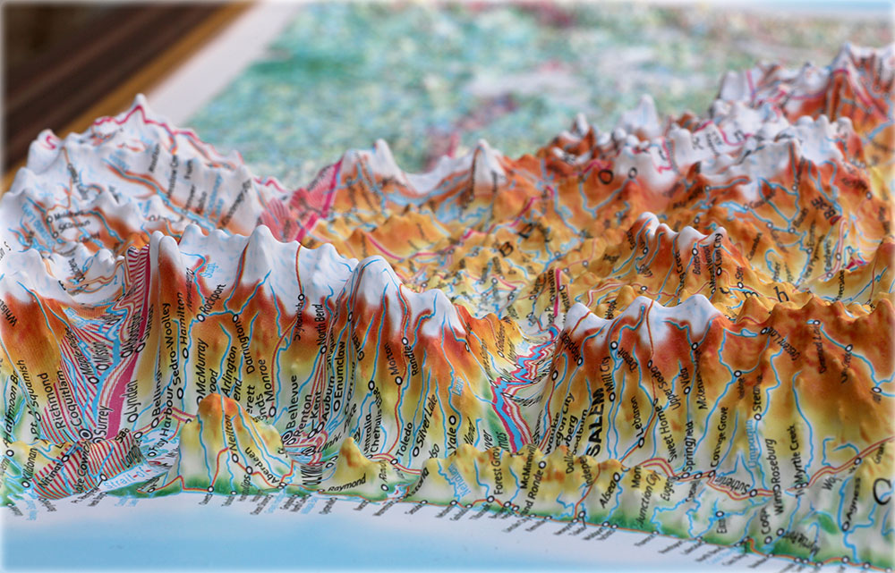 Raised Relief United States 3D Map (Large) by TestPlay - Portfolio