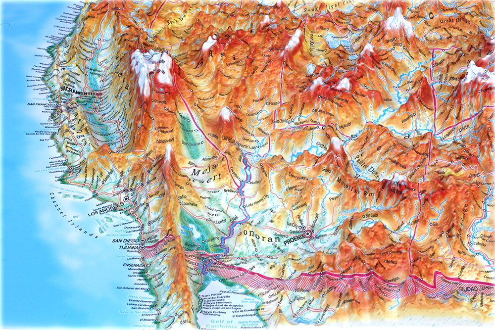 Raised Relief United States 3D Map (Large) by TestPlay - Portfolio