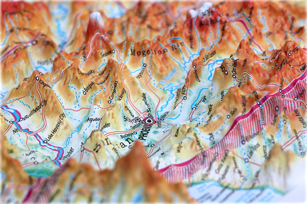 Raised Relief United States 3D Map (Large) by TestPlay - Portfolio