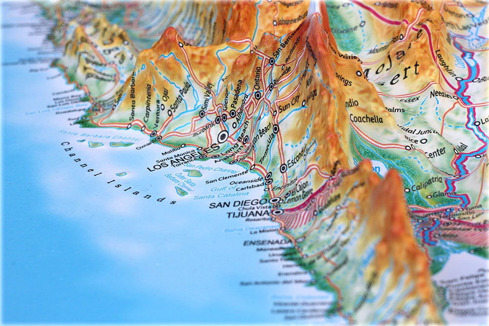 Raised Relief United States 3D Map (Large) by TestPlay - Portfolio