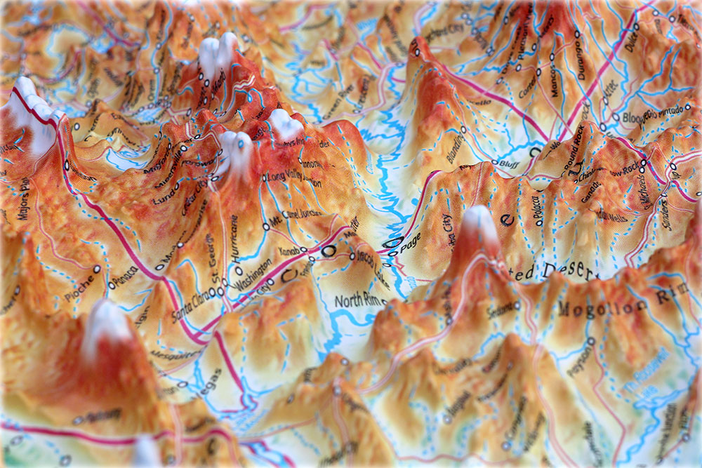 Raised Relief United States 3D Map (Large) by TestPlay - Portfolio