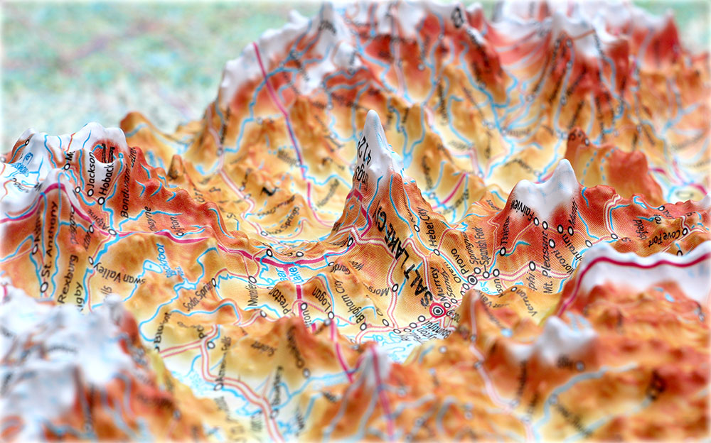 Raised Relief United States 3D Map (Large) by TestPlay - Portfolio