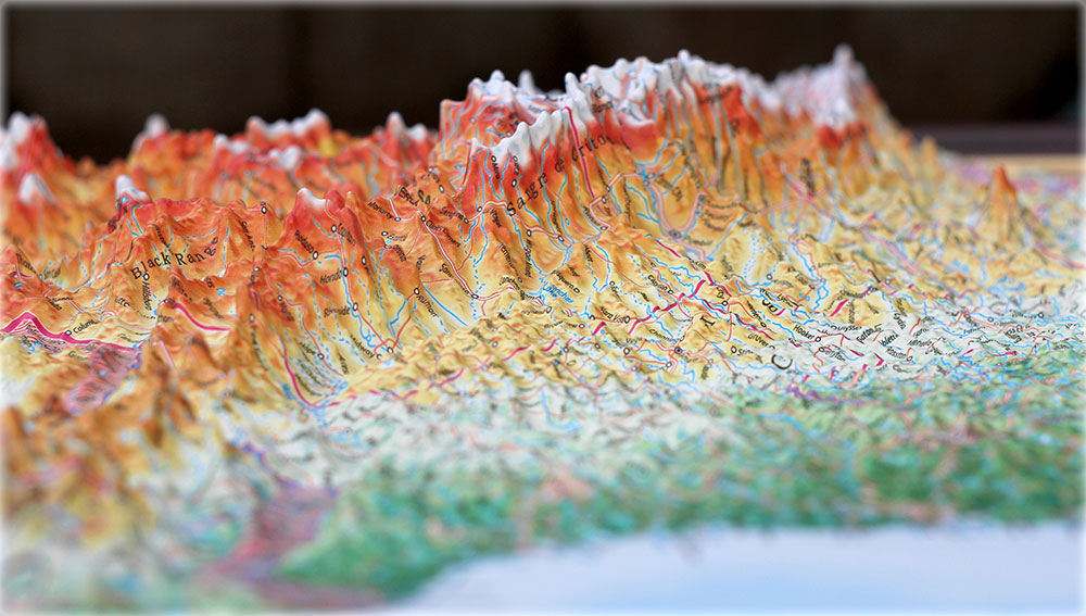 Raised Relief United States 3D Map (Large) by TestPlay - Portfolio