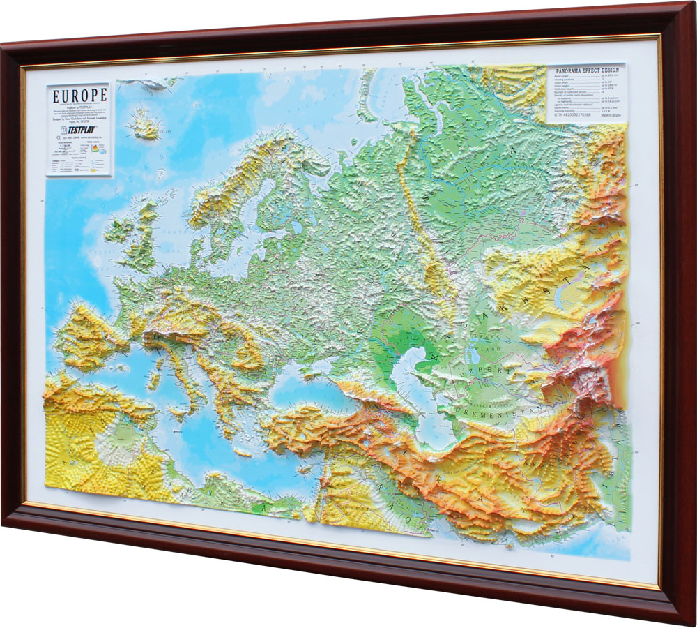 Europe 3D Map Large | Raised Relief Map by TestPlay | Portfolio