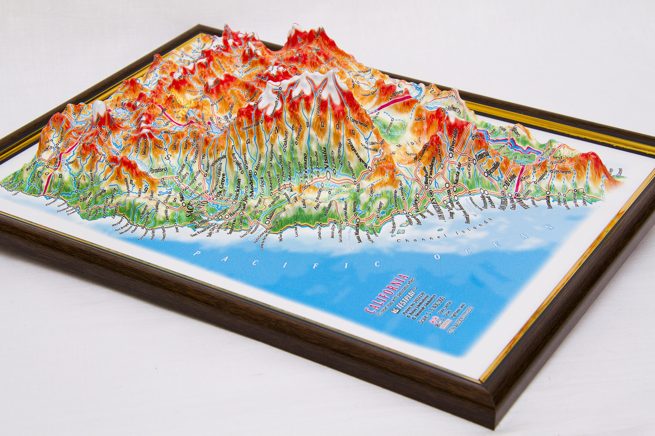 California 3D Map Middle | Raised Relief Map by TestPlay | Portfolio