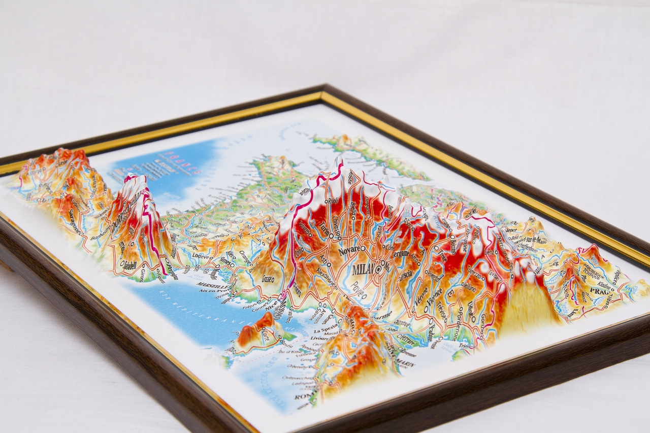 France 3D Map Middle | Raised Relief Map by TestPlay | Portfolio