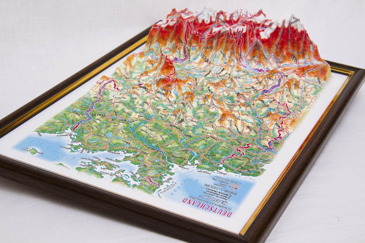 Germany 3D Map Middle | Raised Relief Map by TestPlay | Portfolio