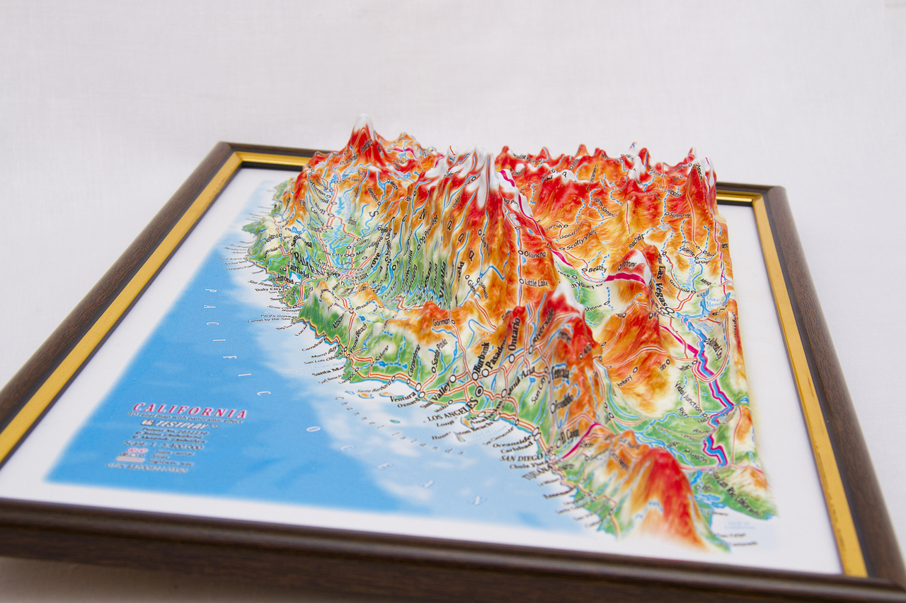 California 3D Map Middle | Raised Relief Map by TestPlay | Portfolio