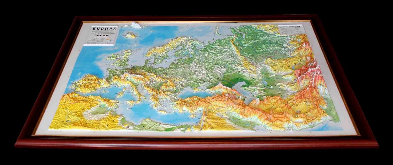 3d relief EUROPE wall map decor testplay 2