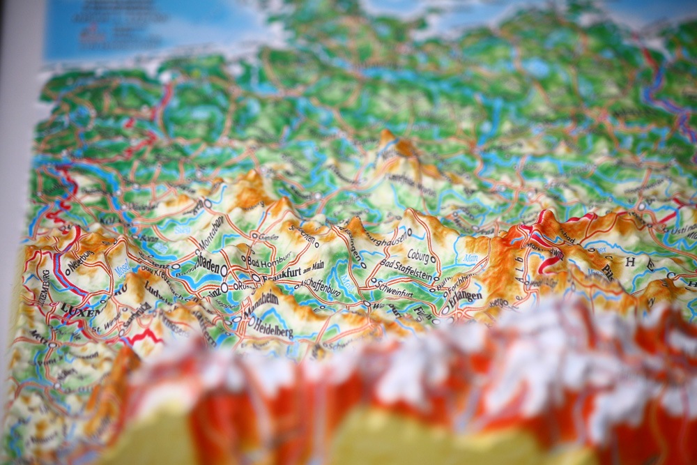 Germany 3D Map Middle | Raised Relief Map by TestPlay | Portfolio