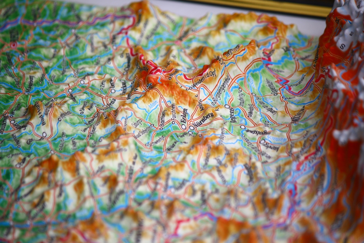 Germany 3D Map Middle | Raised Relief Map by TestPlay | Portfolio