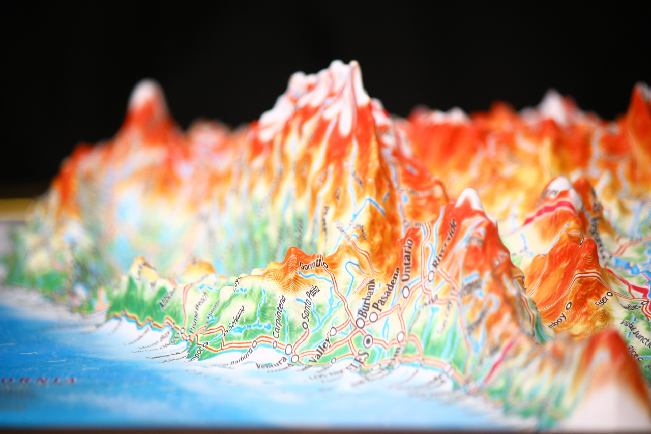 California 3D Map Middle | Raised Relief Map by TestPlay | Portfolio