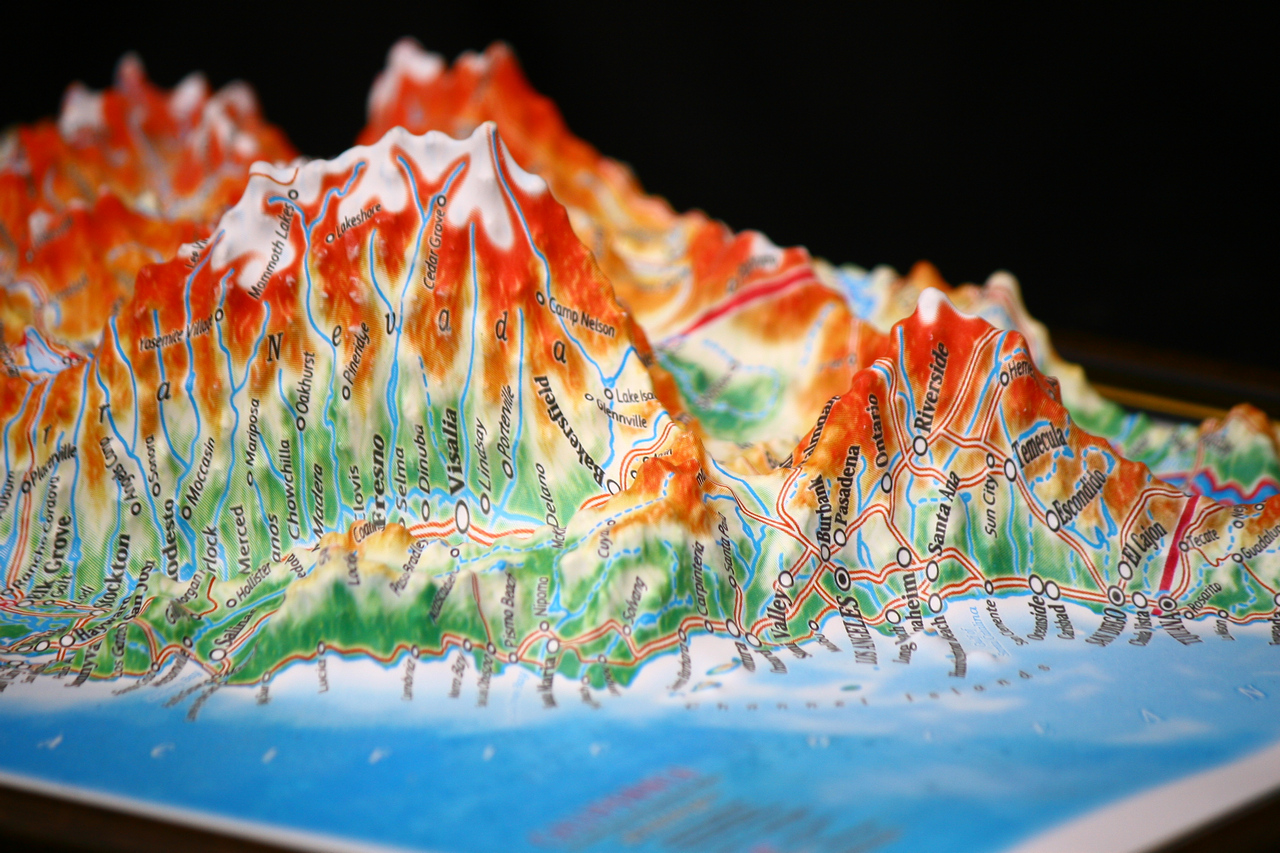 California 3D Map Middle | Raised Relief Map by TestPlay | Portfolio