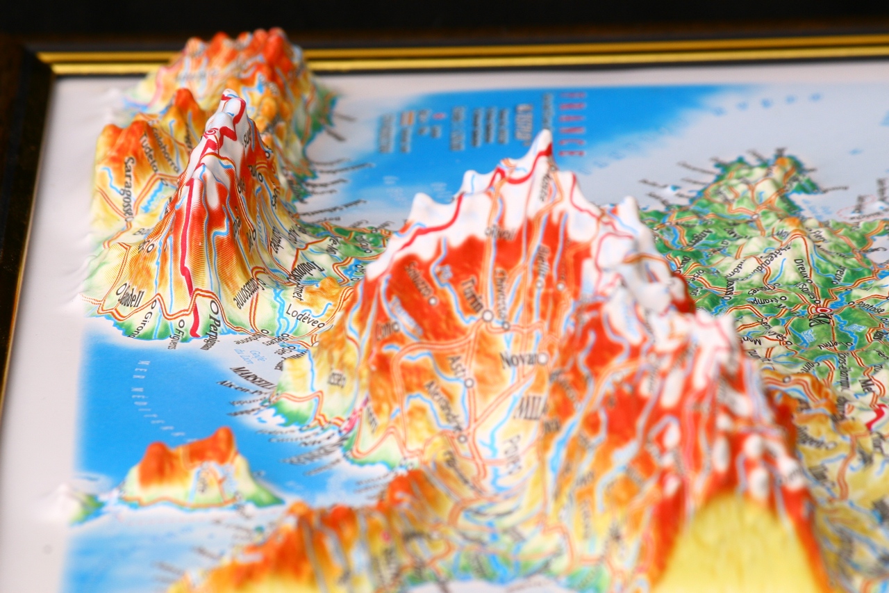 France 3D Map Middle | Raised Relief Map by TestPlay | Portfolio