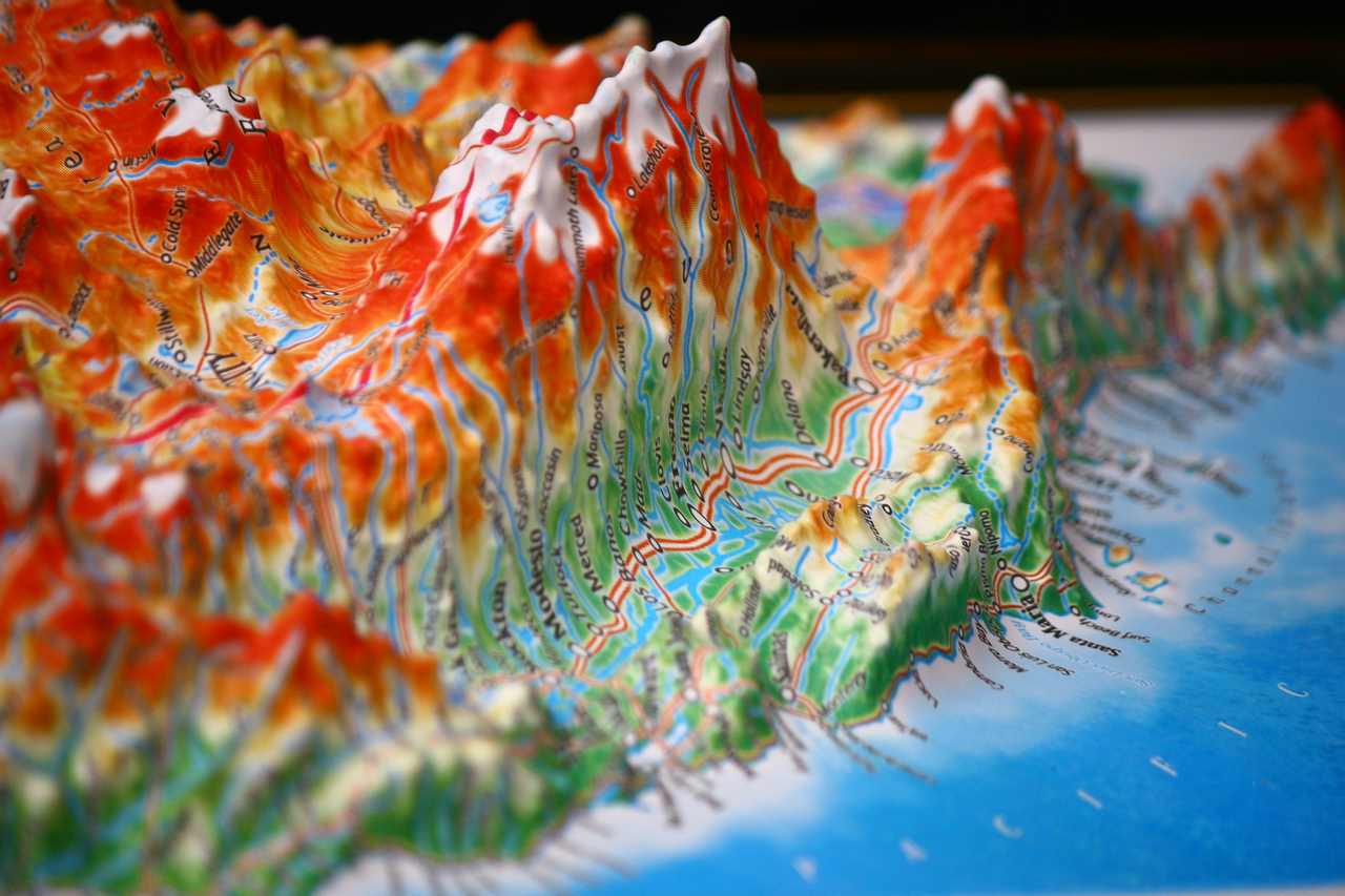California 3D Map Middle | Raised Relief Map by TestPlay | Portfolio