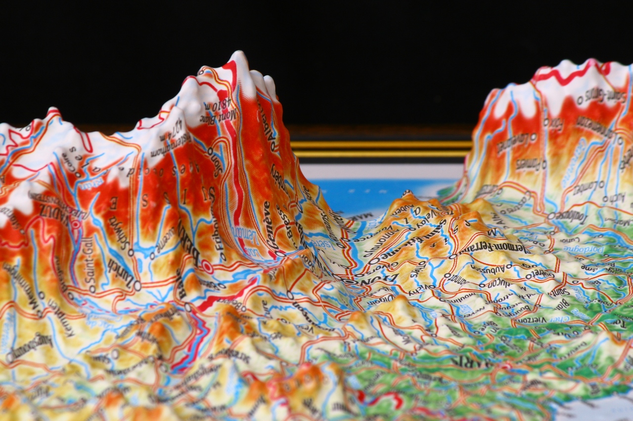 France 3D Map Middle | Raised Relief Map by TestPlay | Portfolio