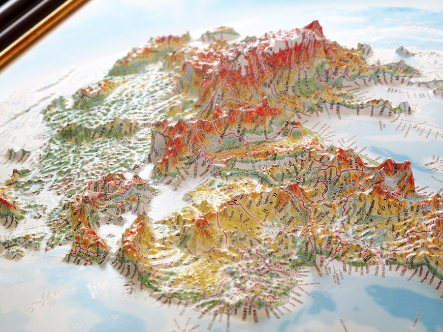 World 3D Map Large | Raised Relief Map by TestPlay | Portfolio