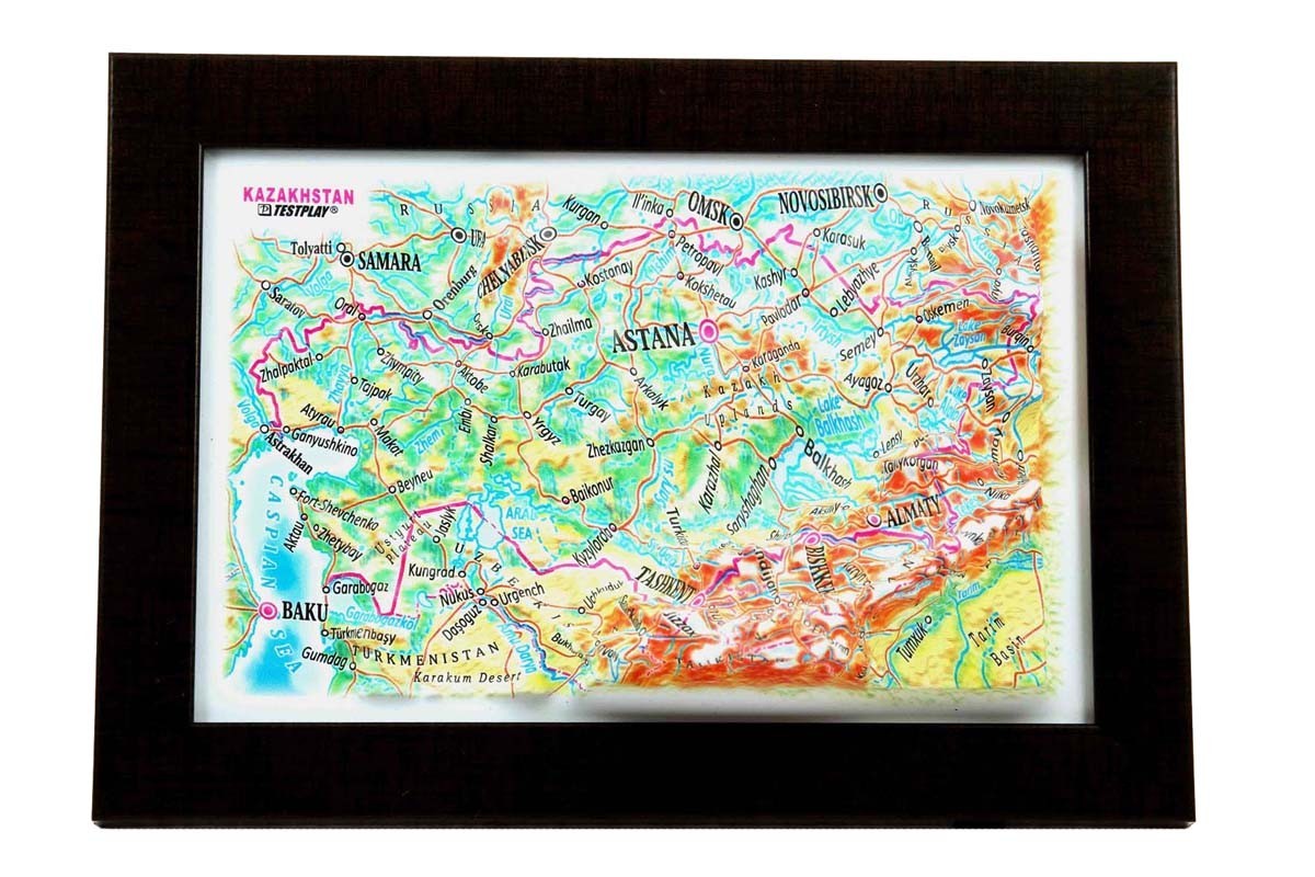Kazachstan 3D Map Mini | Raised Relief Map by TestPlay | Portfolio