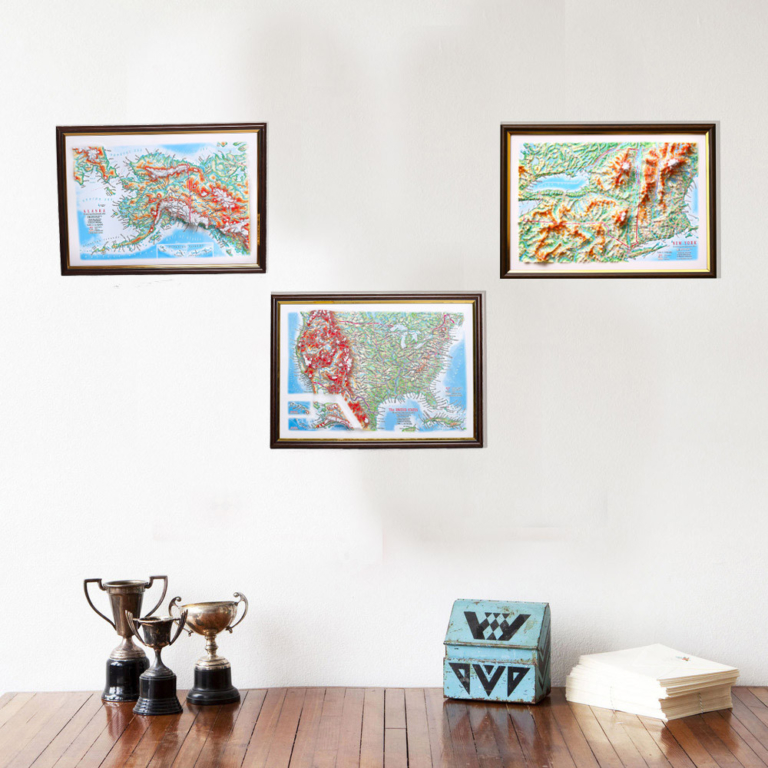 USA Alaska New York 3D Maps Middle | Raised Relief Map by TestPlay | Portfolio