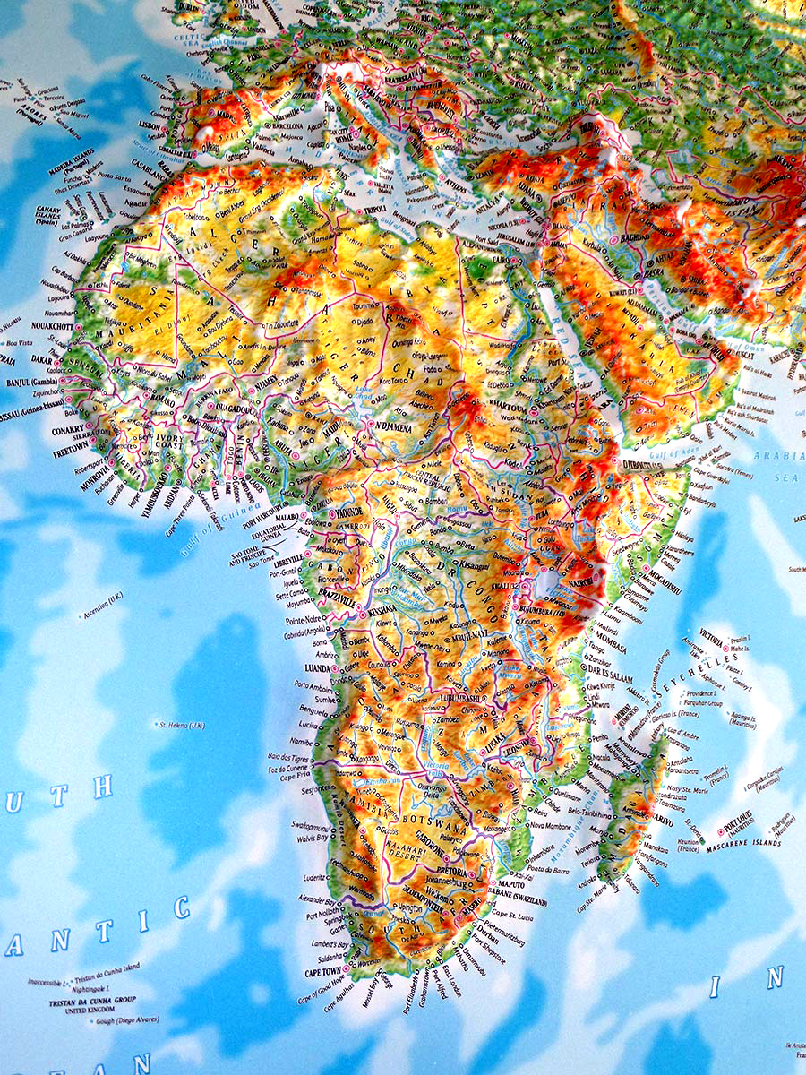 World 3D Map Large | Raised Relief Map by TestPlay | Portfolio