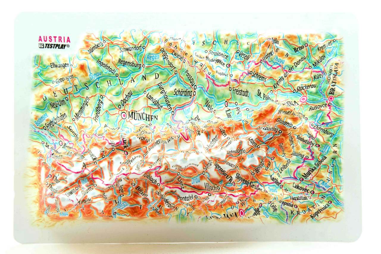 Austria 3D Map Mini | Raised Relief Map by TestPlay | Portfolio