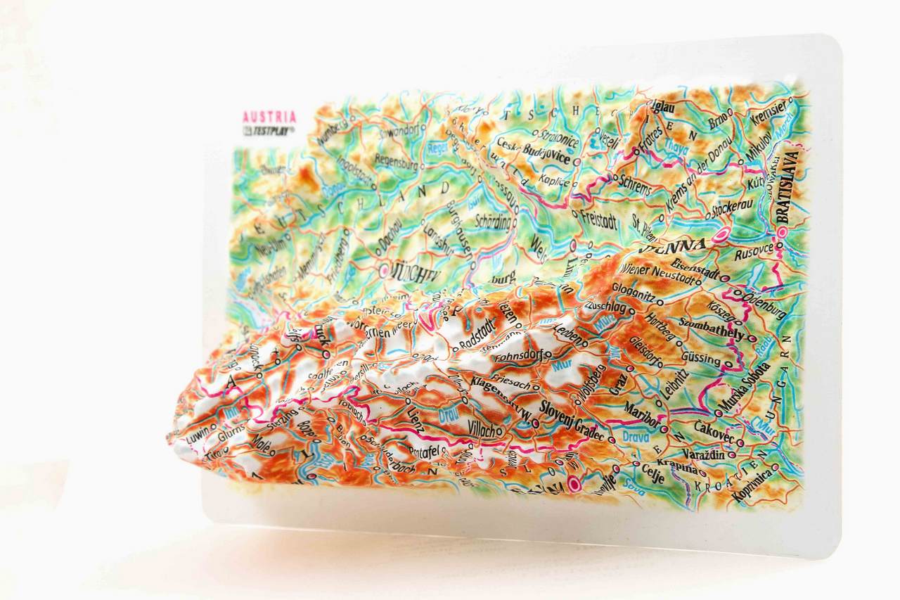 Austria 3D Map Mini | Raised Relief Map by TestPlay | Portfolio 6