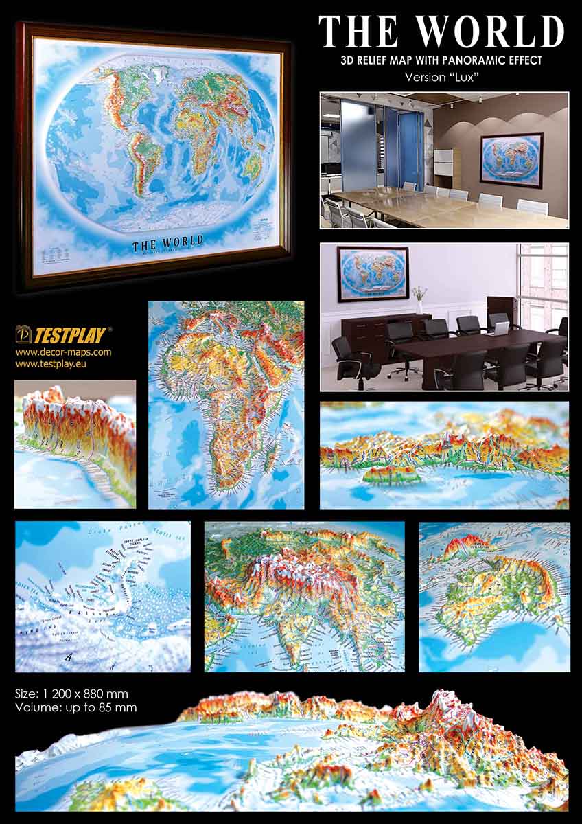 World 3D Map Large | Raised Relief Map by TestPlay | Portfolio