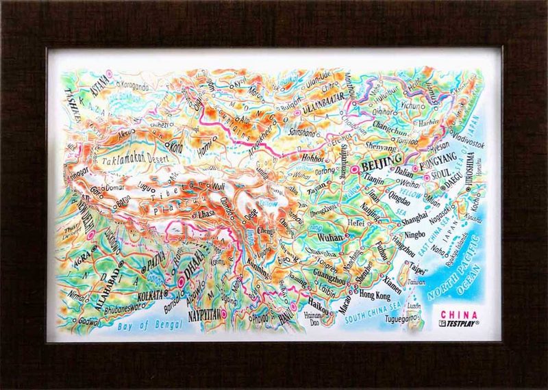 China 3D Map Mini | Raised Relief Map by TestPlay | Portfolio