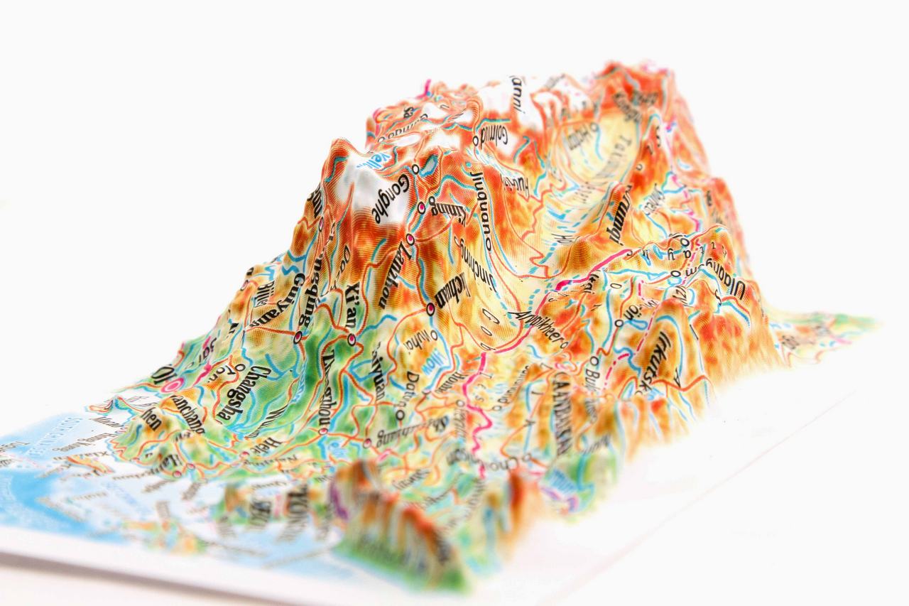 China 3D Map Mini | Raised Relief Map by TestPlay | Portfolio