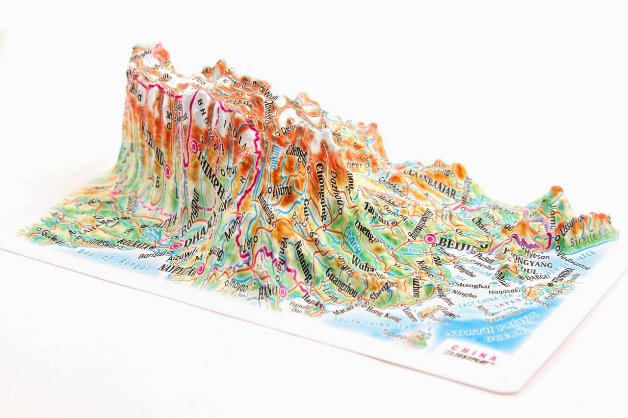 China 3D Map Mini | Raised Relief Map by TestPlay | Portfolio
