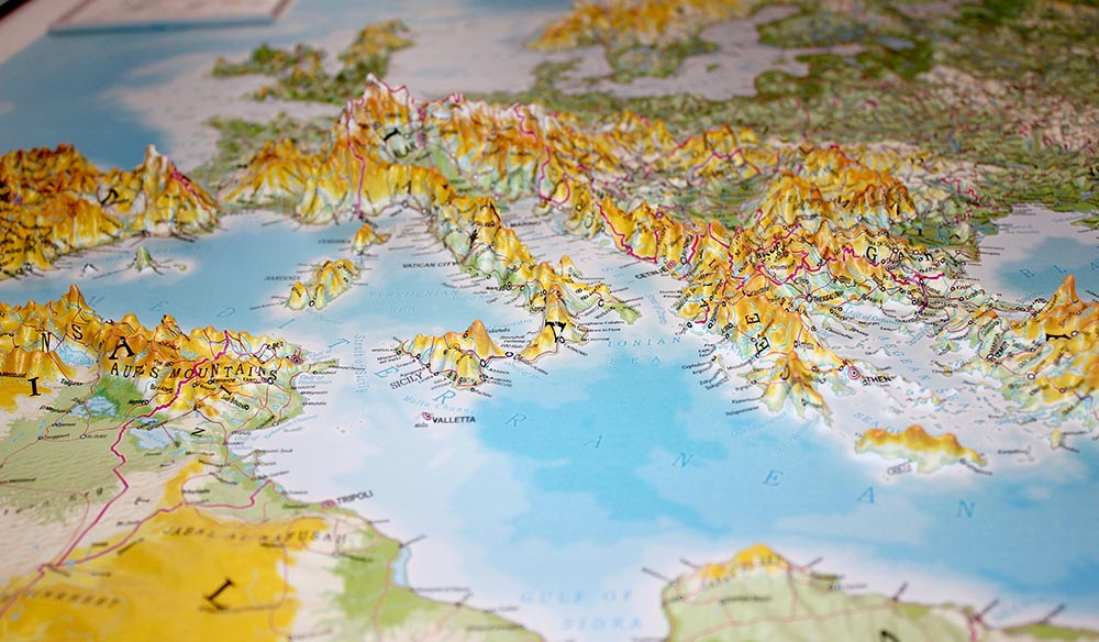 3d relief EUROPE wall map decor testplay 12