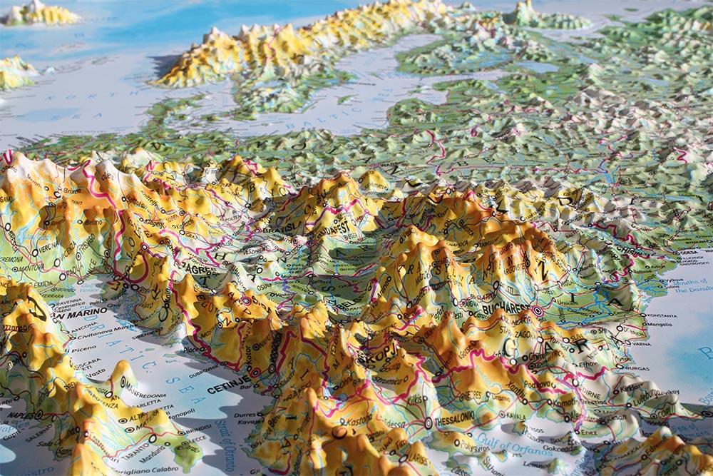 Europe 3D Map Large | Raised Relief Map by TestPlay | Portfolio