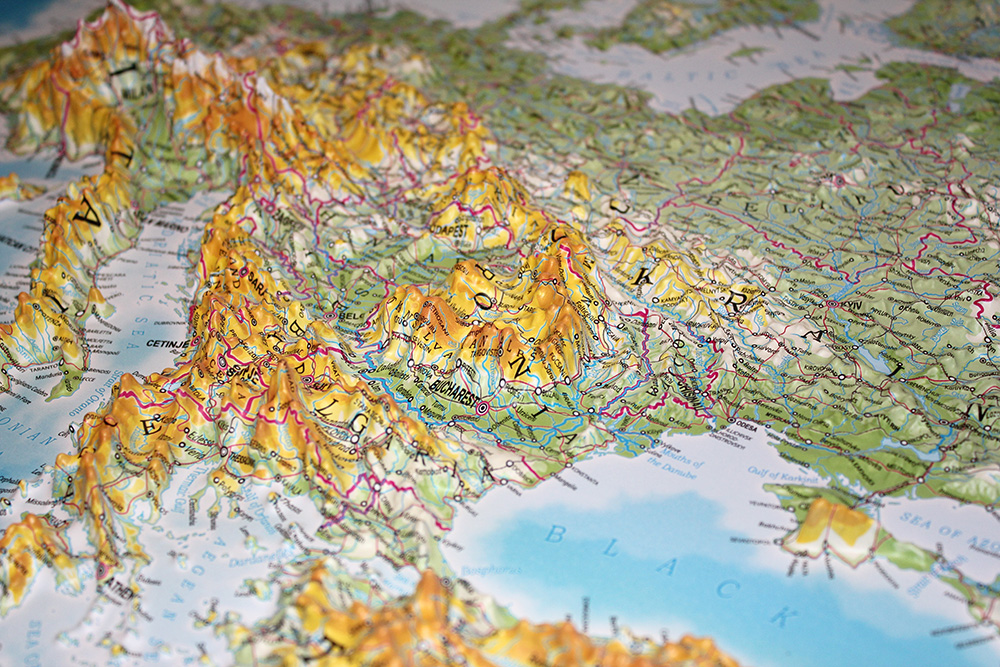3d relief EUROPE wall map decor testplay 6