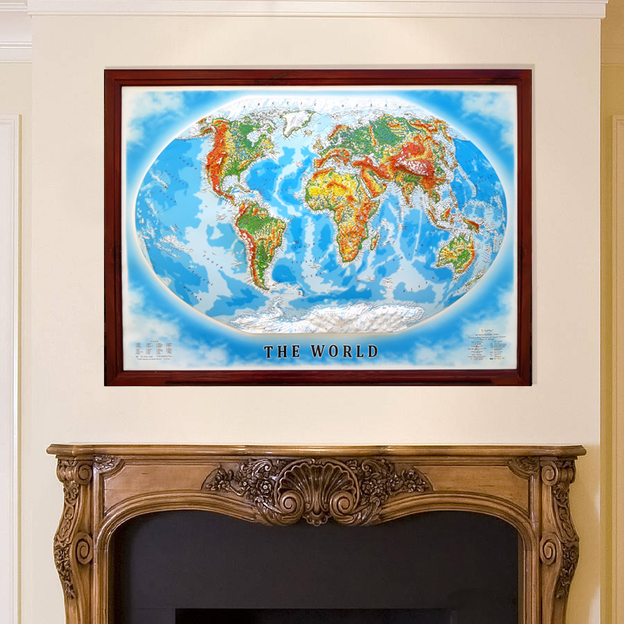 World 3D Map Large | Raised Relief Map by TestPlay | Portfolio