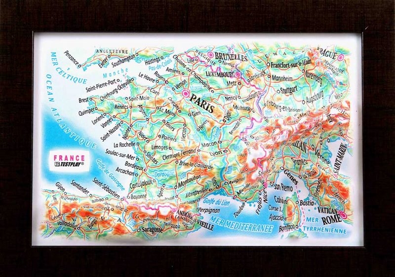France 3D Map Mini | Raised Relief Map by TestPlay | Portfolio