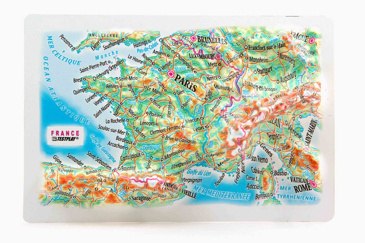 France 3D Map Mini | Raised Relief Map by TestPlay | Portfolio