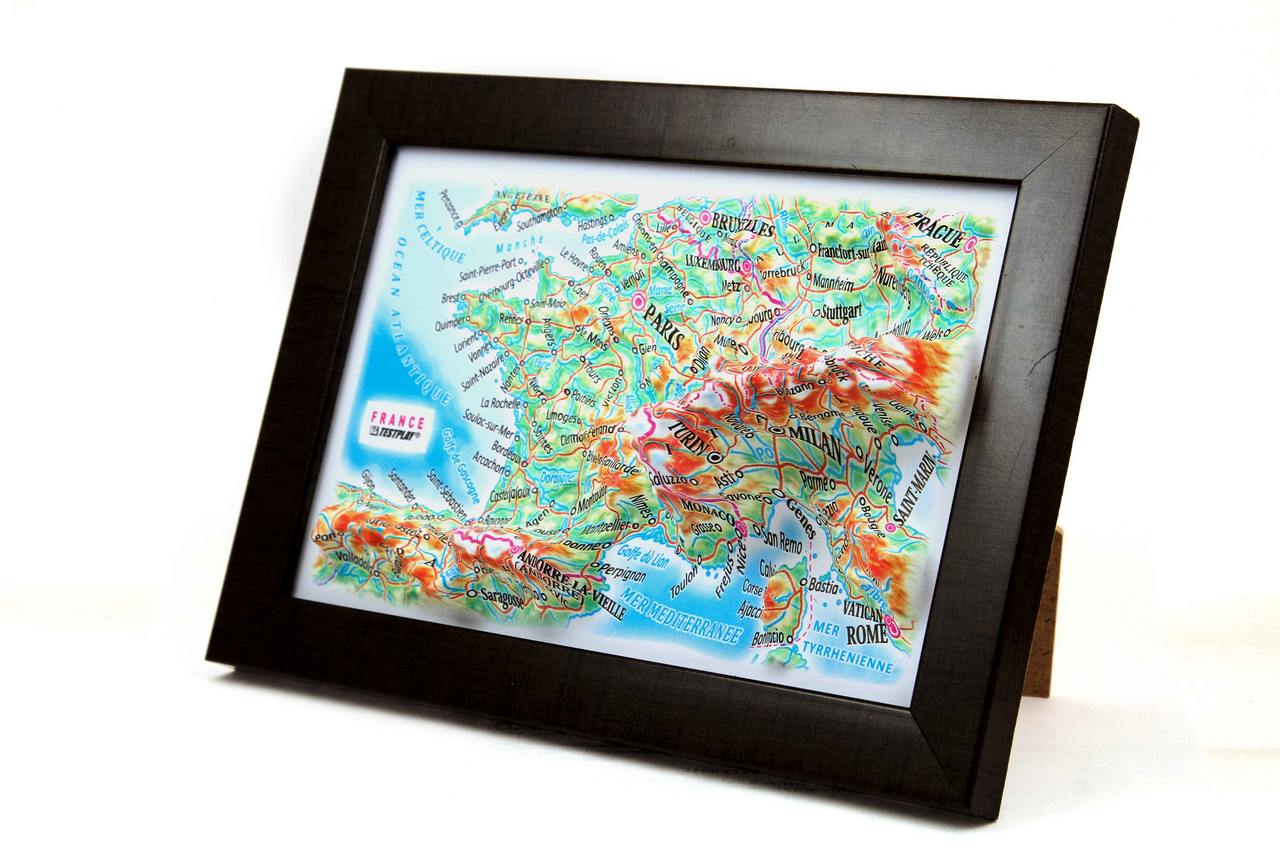 France 3D Map Mini | Raised Relief Map by TestPlay | Portfolio