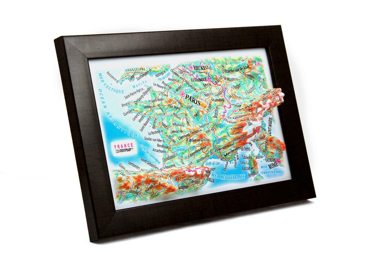France 3D Map Mini | Raised Relief Map by TestPlay | Portfolio