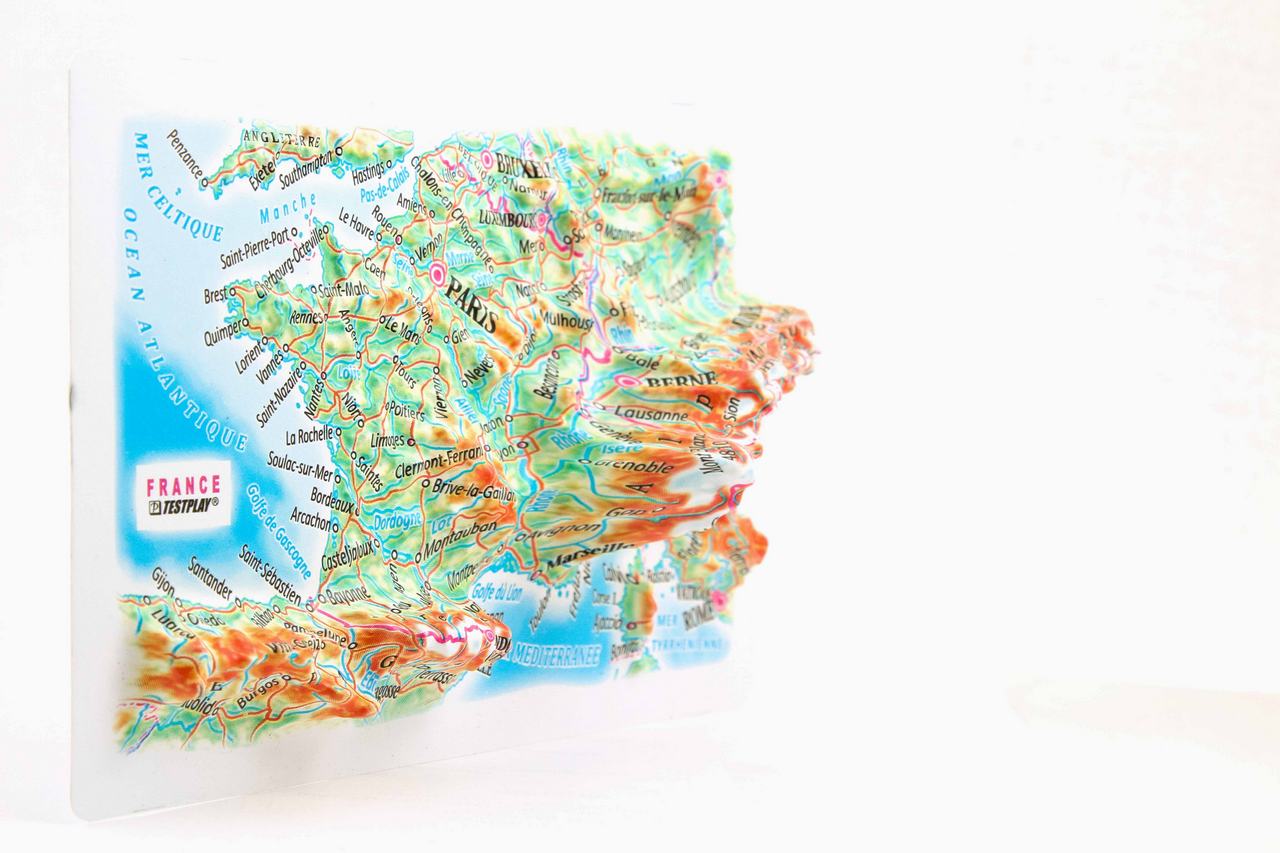 France 3D Map Mini | Raised Relief Map by TestPlay | Portfolio