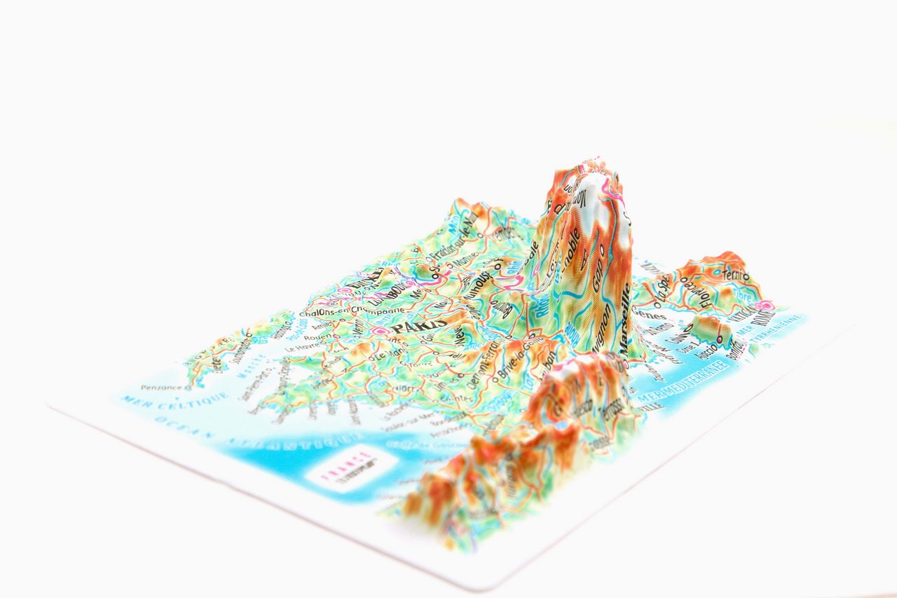 France 3D Map Mini | Raised Relief Map by TestPlay | Portfolio
