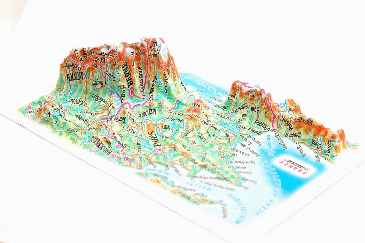France 3D Map Mini | Raised Relief Map by TestPlay | Portfolio