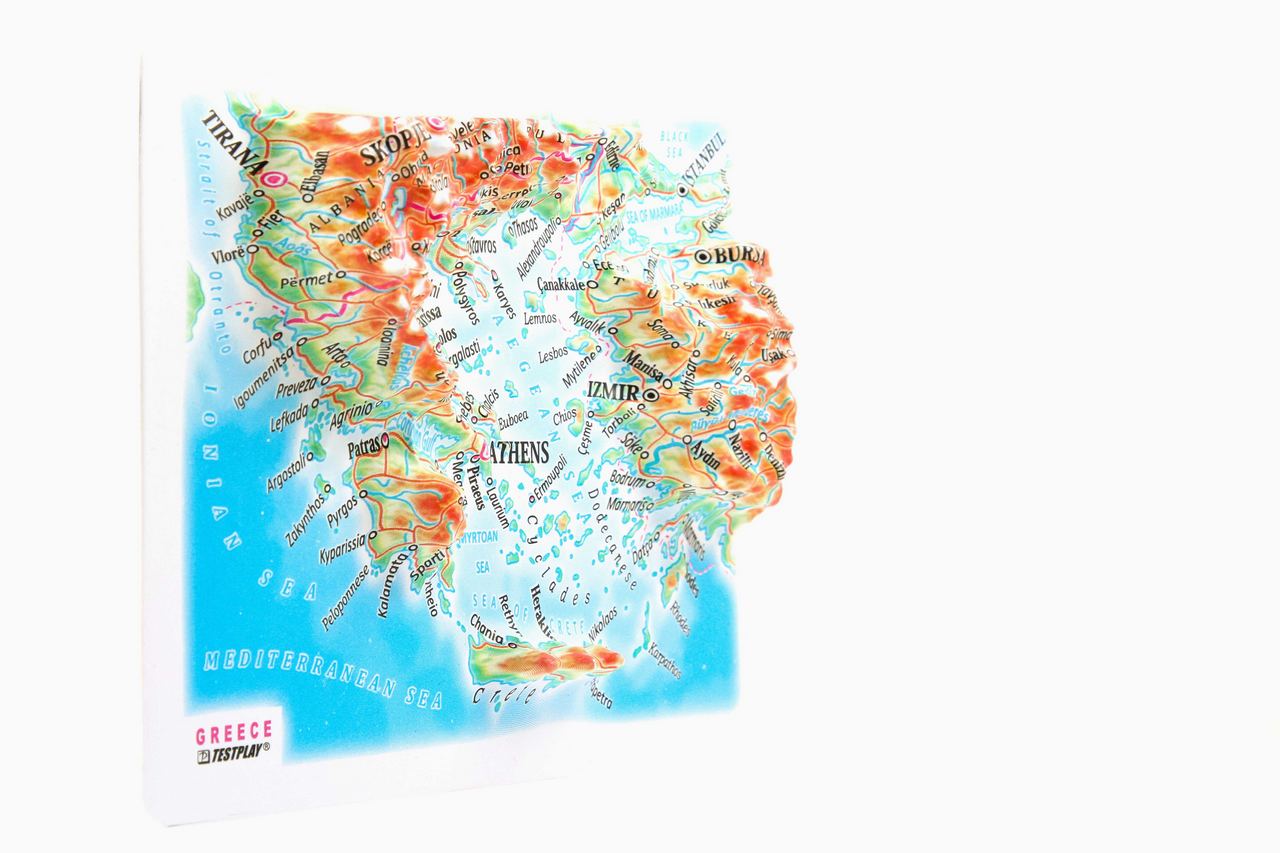 Greece 3D Map Mini | Raised Relief Map by TestPlay | Portfolio