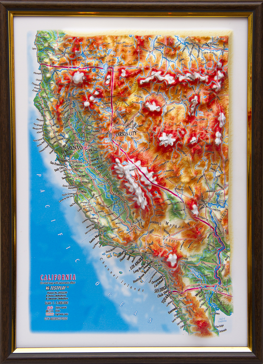 California 3D Map Middle | Raised Relief Map by TestPlay | Portfolio