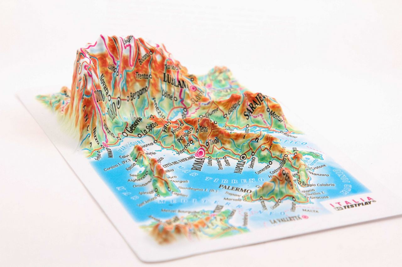Italy 3D Map Mini | Raised Relief Map by TestPlay | Portfolio