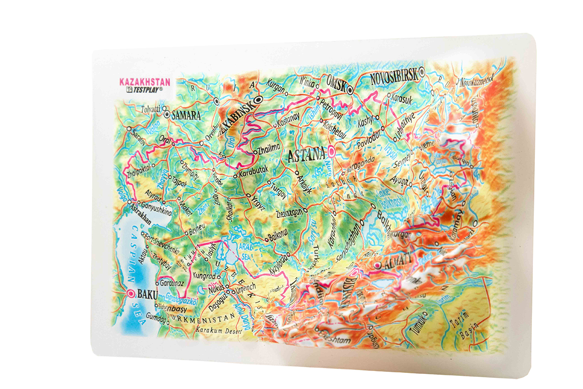 Kazachstan 3D Map Mini | Raised Relief Map by TestPlay | Portfolio